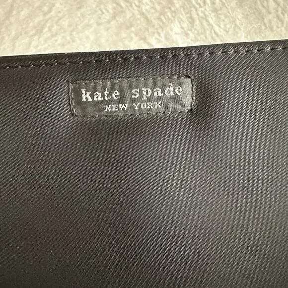 Kate Spade Black Nylon Shoulder Bag Sleek Minimal Y2K Classic Chic Clean Girl - Picture 12 of 16